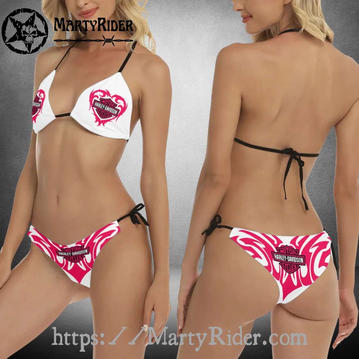 Red Tribal Heart Bikini Harley Davidson Coastal Mood Red Tribal Heart Bikini Harley Davidson Coastal Mood