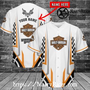 Reflective Stripe Custom Harley-Davidson Jersey with Blue Trim