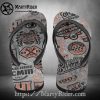 Floral Skull Harley Davidson Flip Flops Purple Ink