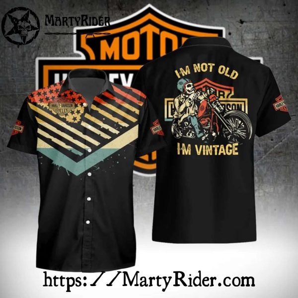 Retro Stripe Rider Vintage Harley Davidson Aloha Shirt