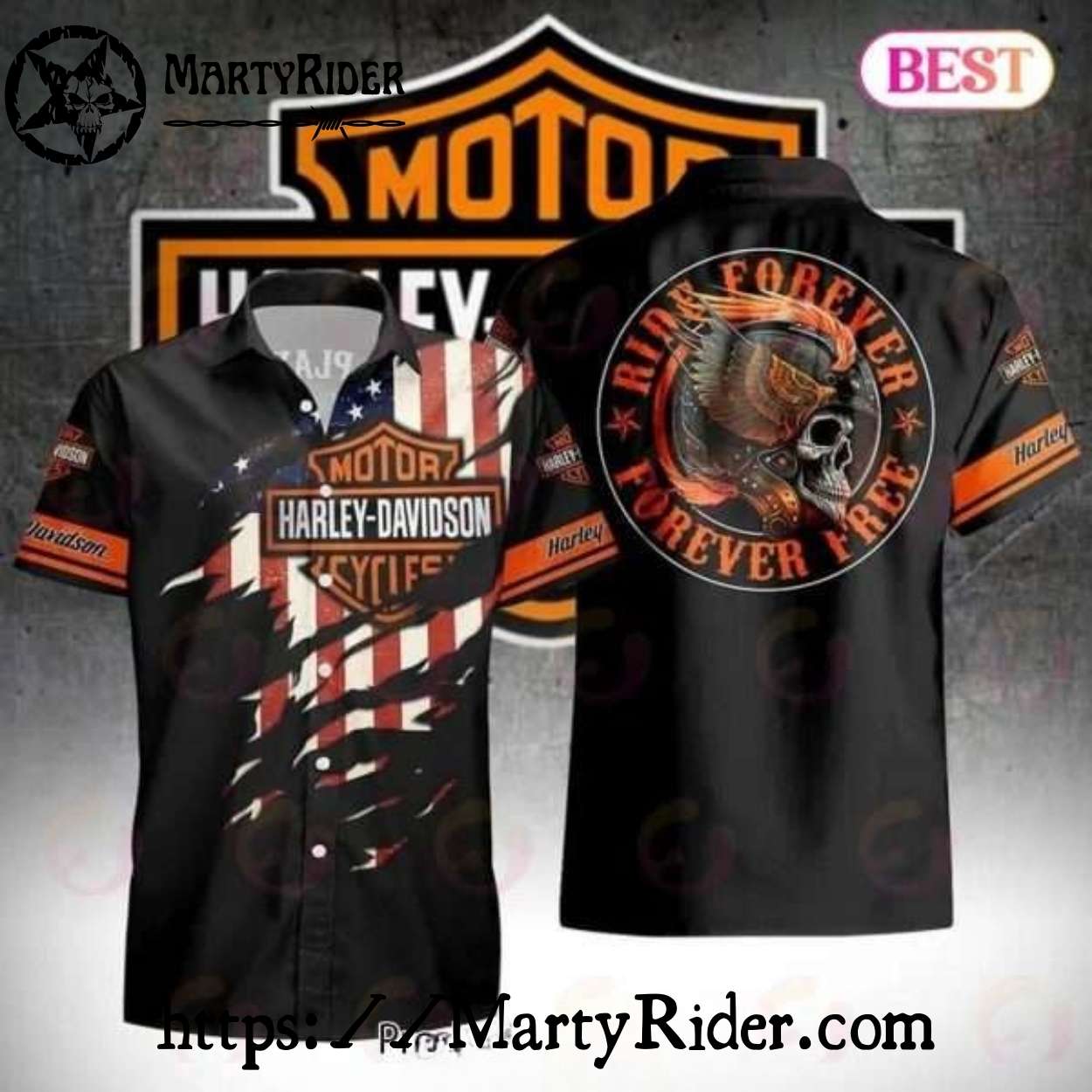 Ride Forever Skull Patch Harley Davidson Hawaiian Shirt Ride Forever Skull Patch Harley Davidson Hawaiian Shirt