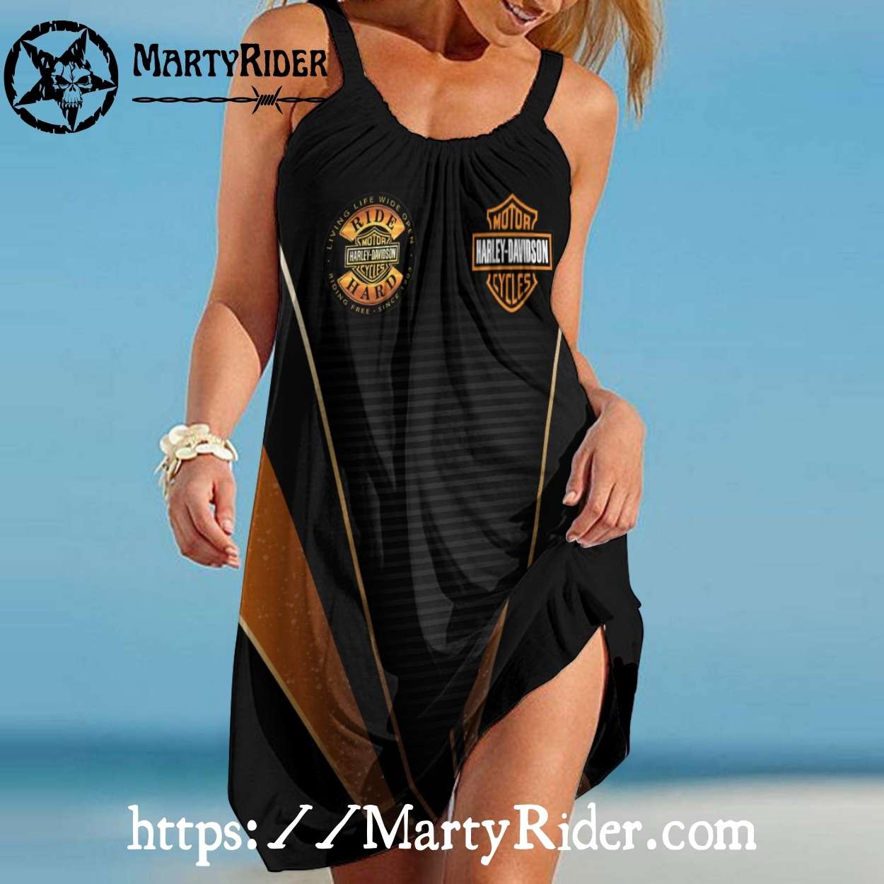 Ride Hard Emblem Harley Davidson Dresses Summer Ride Hard Emblem Harley Davidson Dresses Summer