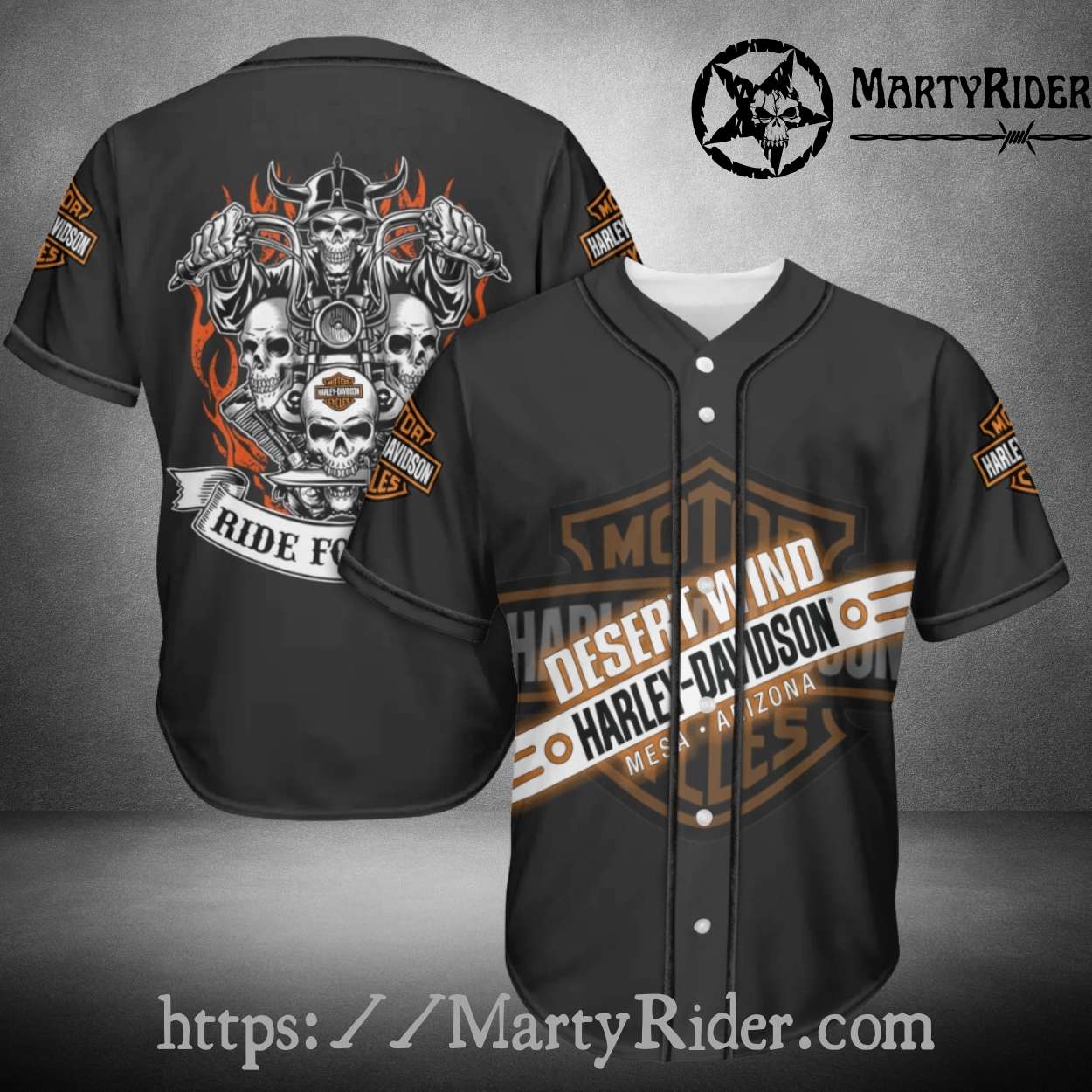 Ride for Skull Rider Harley Davidson Baseball Shirt Ride for Skull Rider Harley Davidson Baseball Shirt