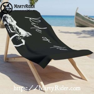 Ride or Die Script Harley Davidson Beach Towels
