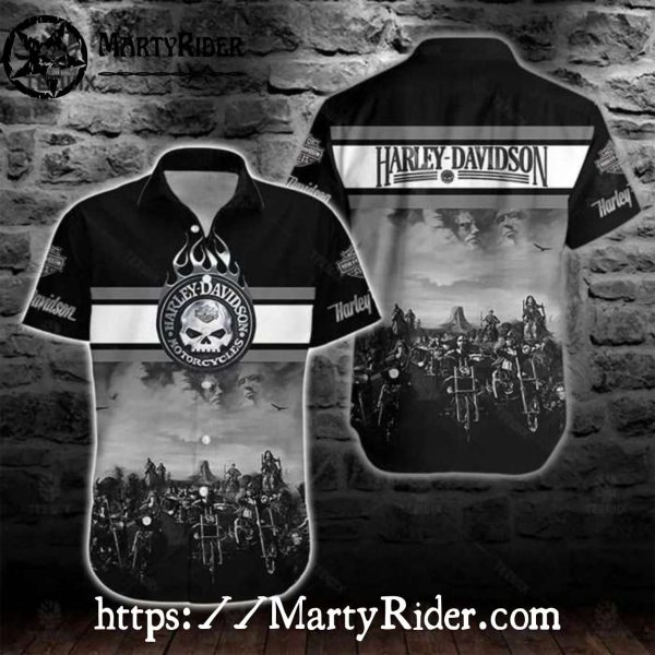 Rider Brotherhood Harley-Davidson Biker Graphic Hawaiian Shirt