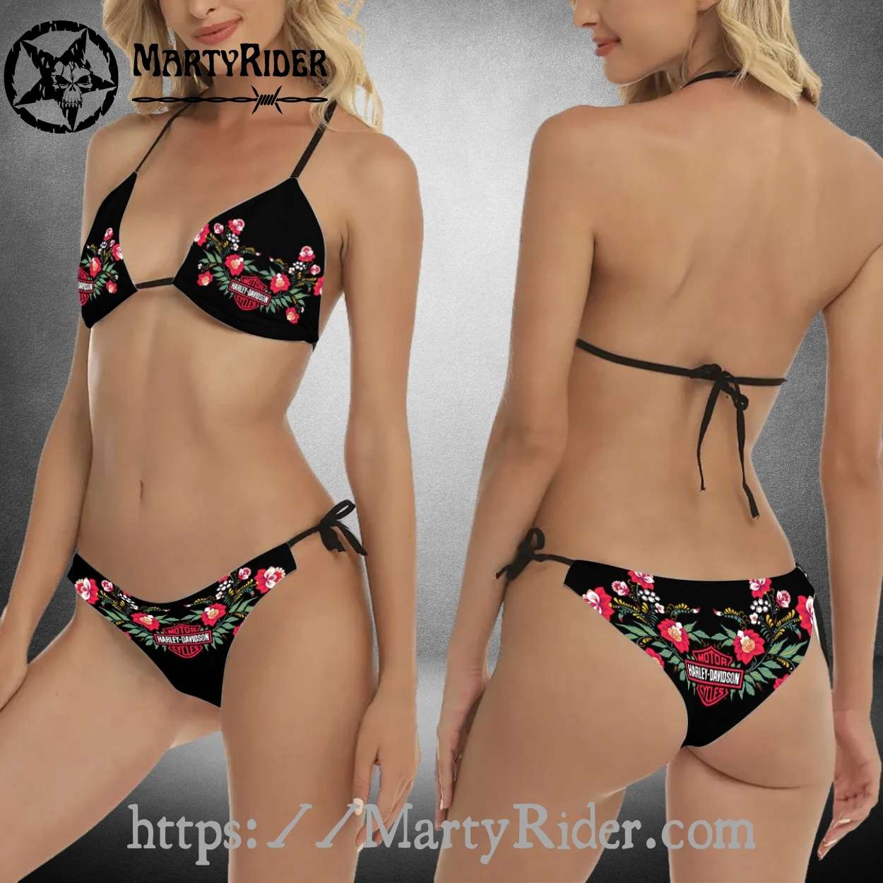 Romantic Rose Bikini Harley Davidson Flower Vibes Romantic Rose Bikini Harley Davidson Flower Vibes