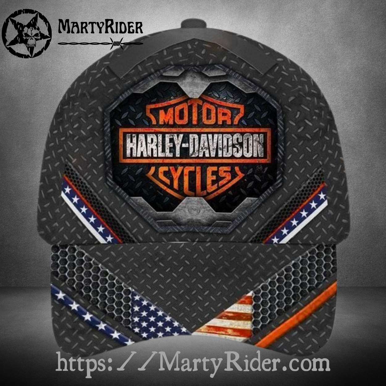 Rugged Steel Harley Davidson Caps – Flag Patch Style Rugged Steel Harley Davidson Caps – Flag Patch Style