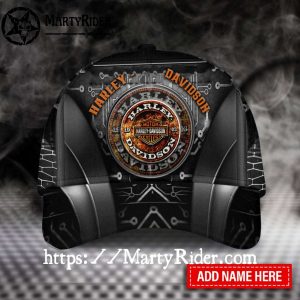 Rust Circuit Board Harley Davidson Cap Design