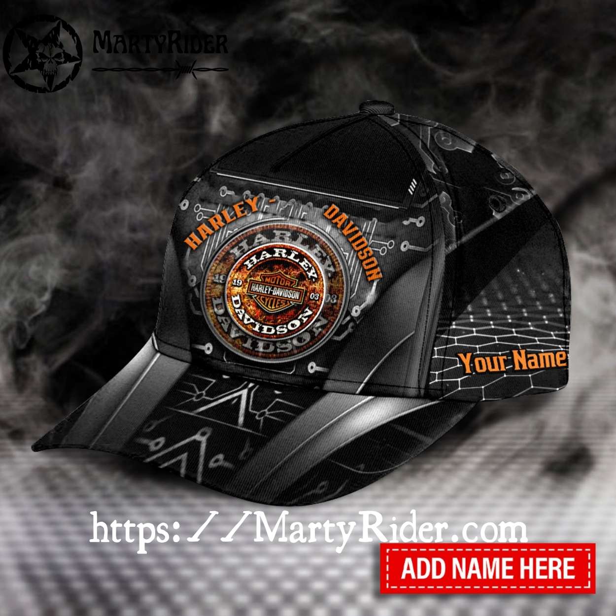 Rust Circuit Board Harley Davidson Cap Design Rust Circuit Board Harley Davidson Cap Design
