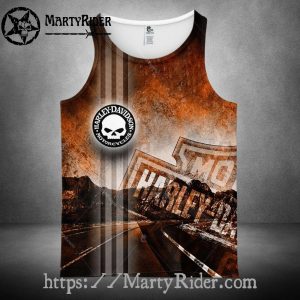 Rust Road Graphic Tank Top Harley Davidson Style