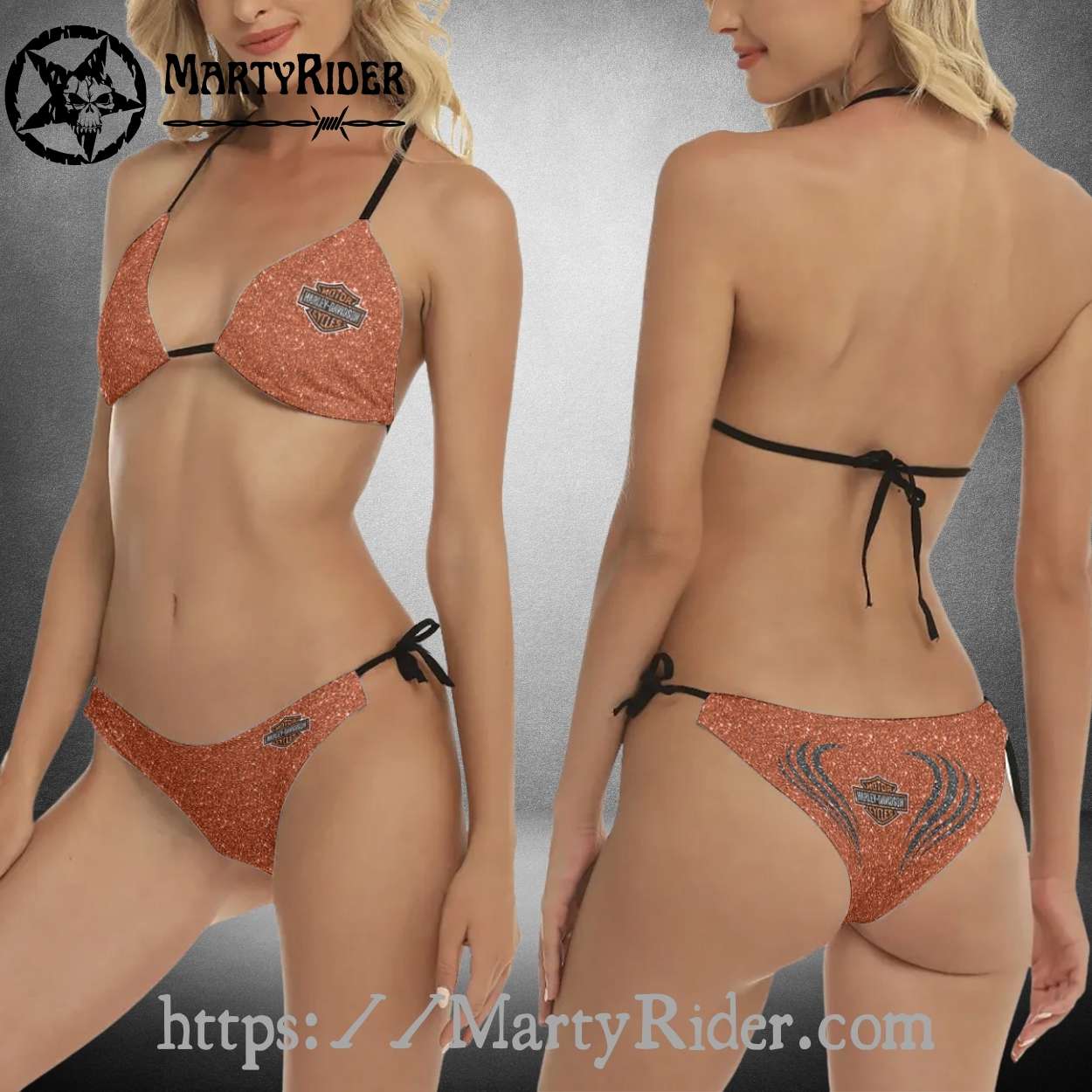Rust Sparkle Harley Davidson Bikinis for Summer Ride Rust Sparkle Harley Davidson Bikinis for Summer Ride