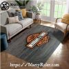 Orange Tribal Flames Harley Davidson Rugs Design