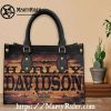 Brown Panel Retro Harley Davidson Leather Lady Tote