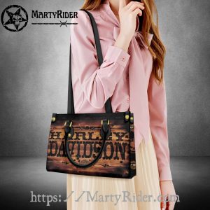 Rustic Wood Style Harley Davidson Leather Purse for Her