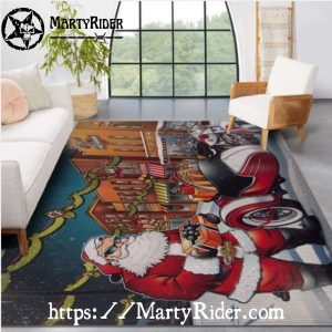 Santa Delivery Ride Christmas Harley Davidson Rugs