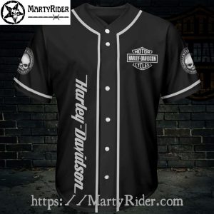 Screaming Skull Scene Harley Davidson Baseball Jerseys
