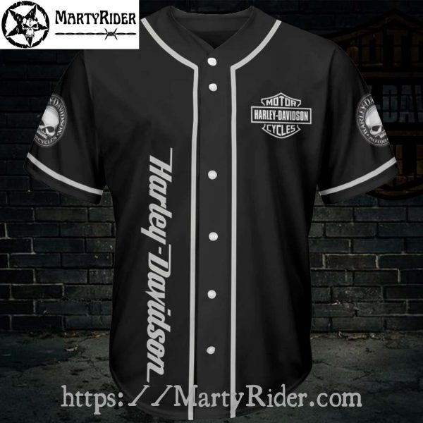 Screaming Skull Scene Harley Davidson Baseball Jerseys