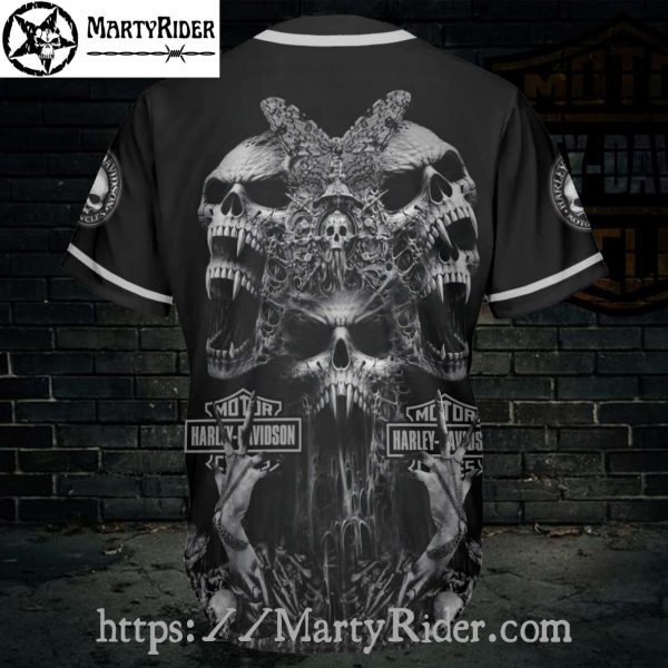 Screaming Skull Scene Harley Davidson Baseball Jerseys