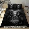 Elephant Print Texture Harley Davidson Bedding Sets Monochrome