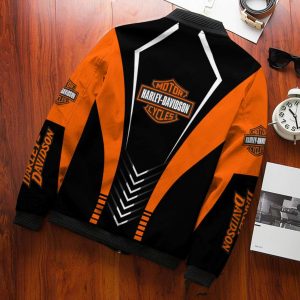 Sharp Line Design harley davidson Bomber Jackets orange black