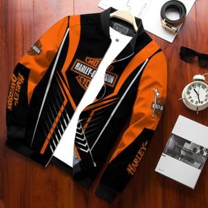 Sharp Line Design harley davidson Bomber Jackets orange black