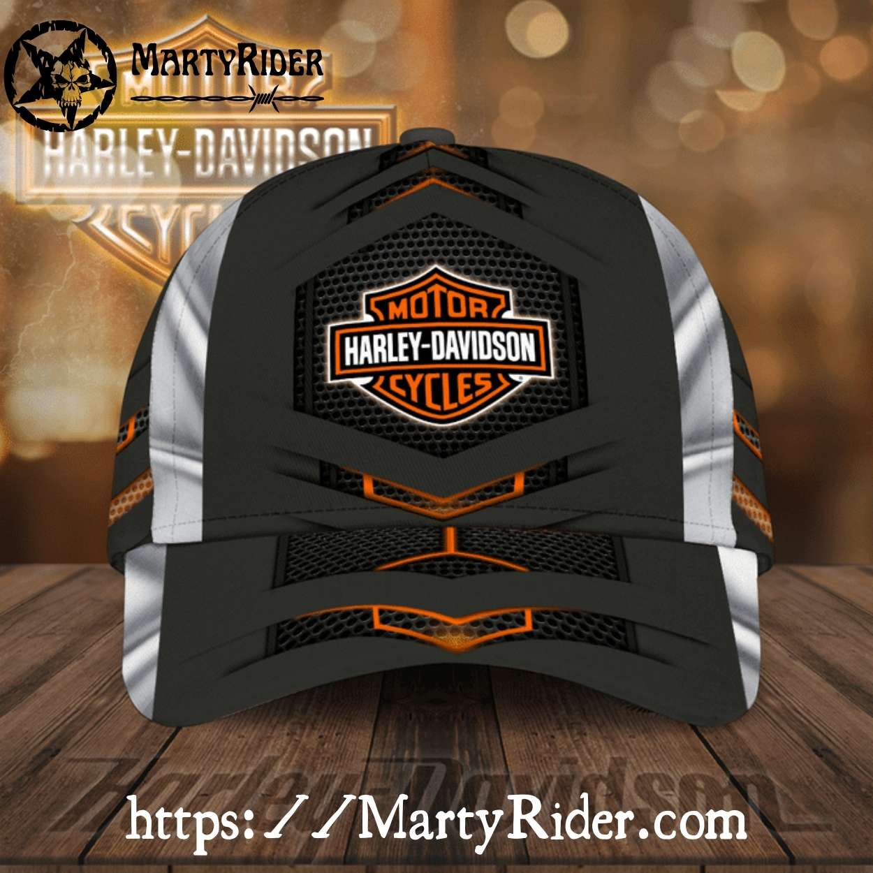 Silver Black Harley Davidson Caps – Hex Armor Edition Silver Black Harley Davidson Caps – Hex Armor Edition