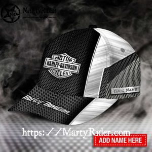 Silver Mesh Harley Davidson Cap with Custom Name