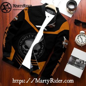 Skeleton Fist Harley Davidson Bomber Jacket