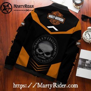 Skeleton Fist Harley Davidson Bomber Jacket