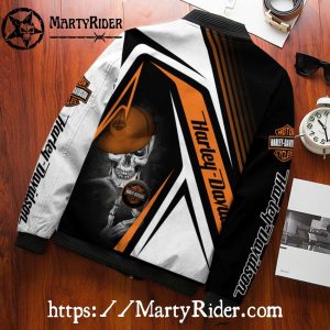 Skeleton Helmet Orange bomber Harley Davidson Bomber 3
