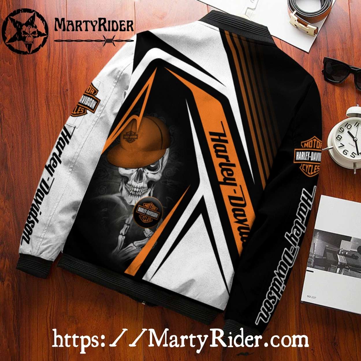 Skeleton Helmet Orange bomber Harley Davidson Bomber Skeleton Helmet Orange bomber Harley Davidson Bomber
