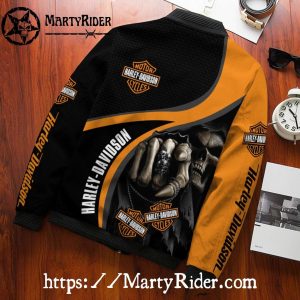 Skeleton Power Harley Davidson Bomber Jacket