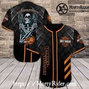 Skeleton Wrenches Harley Davidson Baseball Jersey Shirt