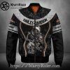 Skull Cracked Stone Harley Davidson Bomber Jacket