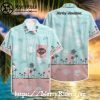 Skull Punisher Harley Davidson Aloha Shirt With Blue Stripes