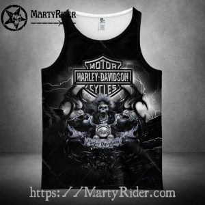Skull Biker Ride Storm Tank Top Harley Davidson Art