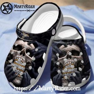 Skull Hands Harley Davidson Crocs for Gothic Riders