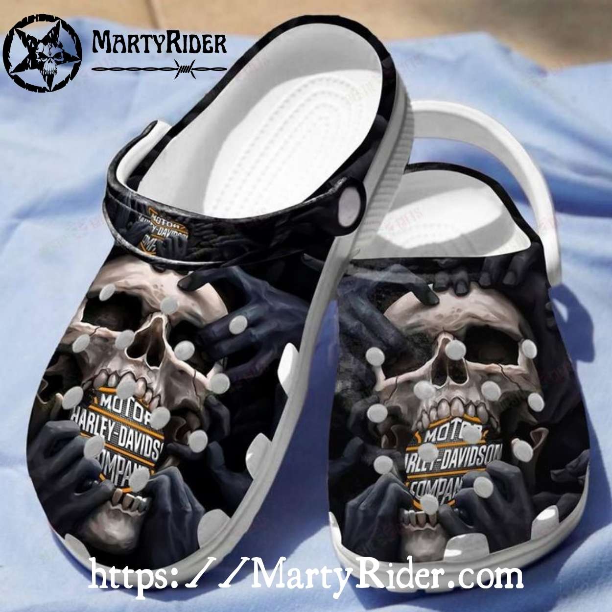 Skull Hands Harley Davidson Crocs for Gothic Riders Skull Hands Harley Davidson Crocs for Gothic Riders