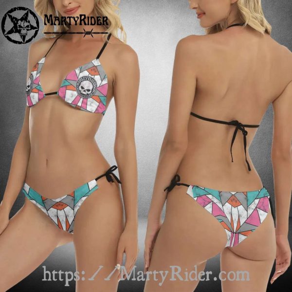 Skull Pattern Bikini Harley Davidson Vintage Chic