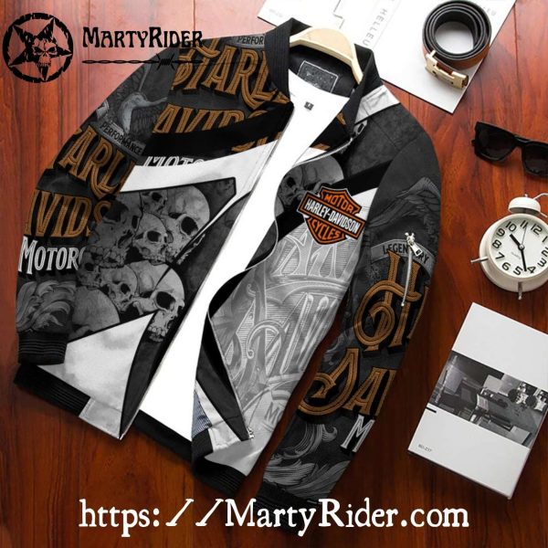 Skull Pattern Vintage bomber Harley Davidson Jackets