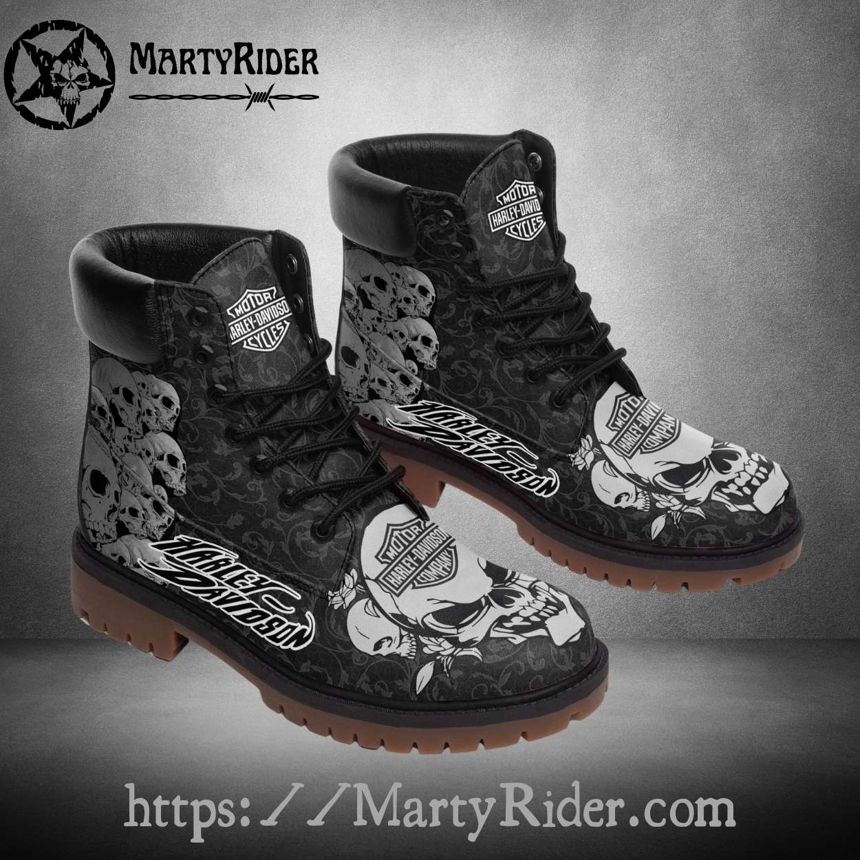 Skull Print Mens Harley Riding Boots Harley Davidson Shoes Skull Print Mens Harley Riding Boots Harley Davidson Shoes