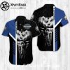 Skull Emblem Split Color Harley Davidson Hawaiian Shirt