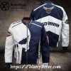Skull Punisher White and Black Harley Davidson Bomber Jacket