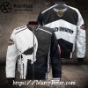 Skull Punisher Navy and White Harley Davidson Bomber Jacket