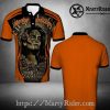 Skull Shadow Design Harley Davidson Polo Shirt in Black