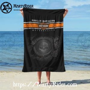 Skull Seal Grunge Harley Davidson Beach Towels