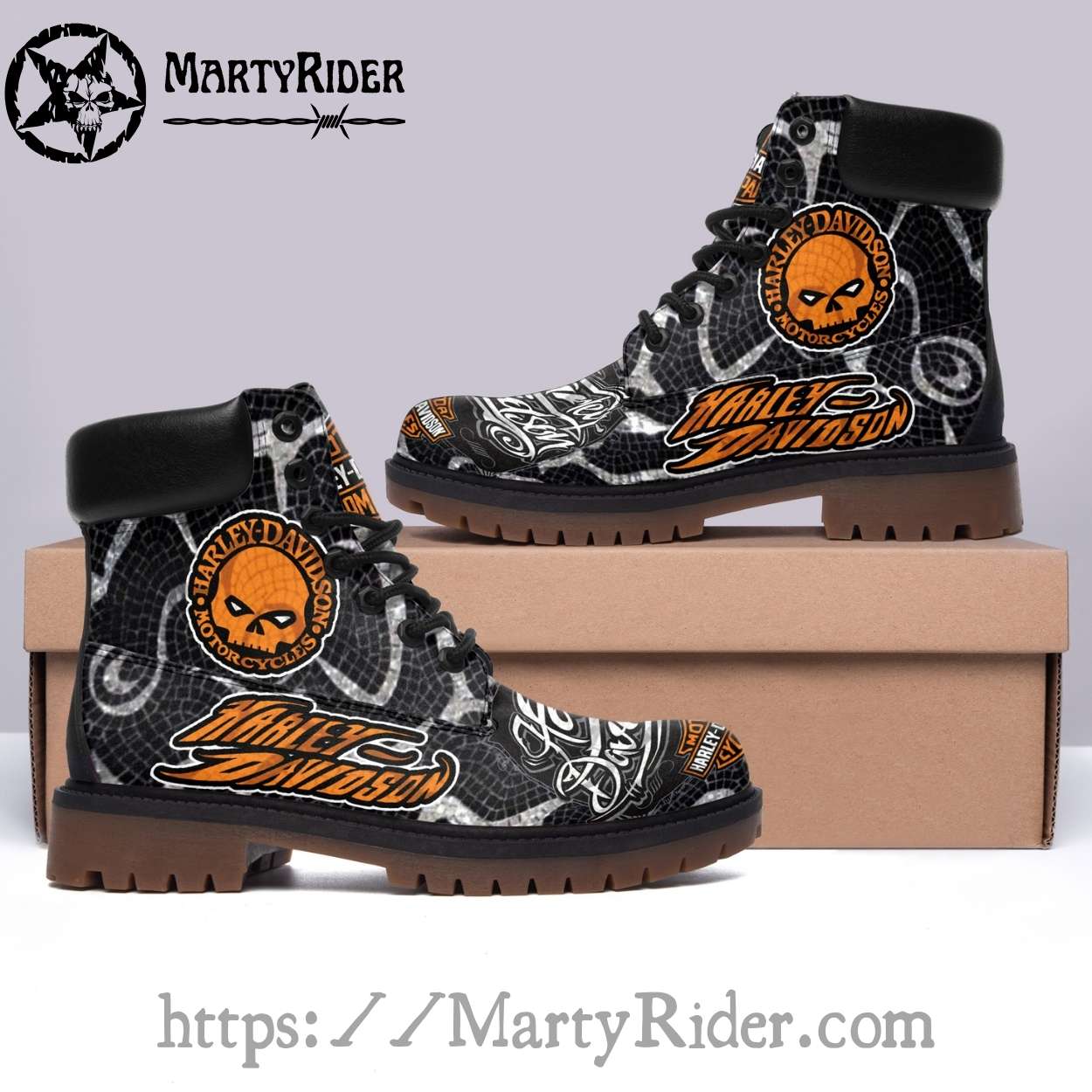 Skull Target Pattern Harley Davidson Riding Boots Skull Target Pattern Harley Davidson Riding Boots