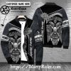 Skull Punisher White and Black Harley Davidson Bomber Jacket