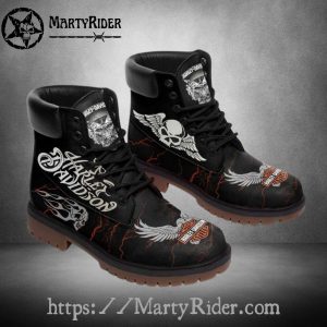 Skull Wings Harley Davidson Shoes Mens Harley Riding Boots