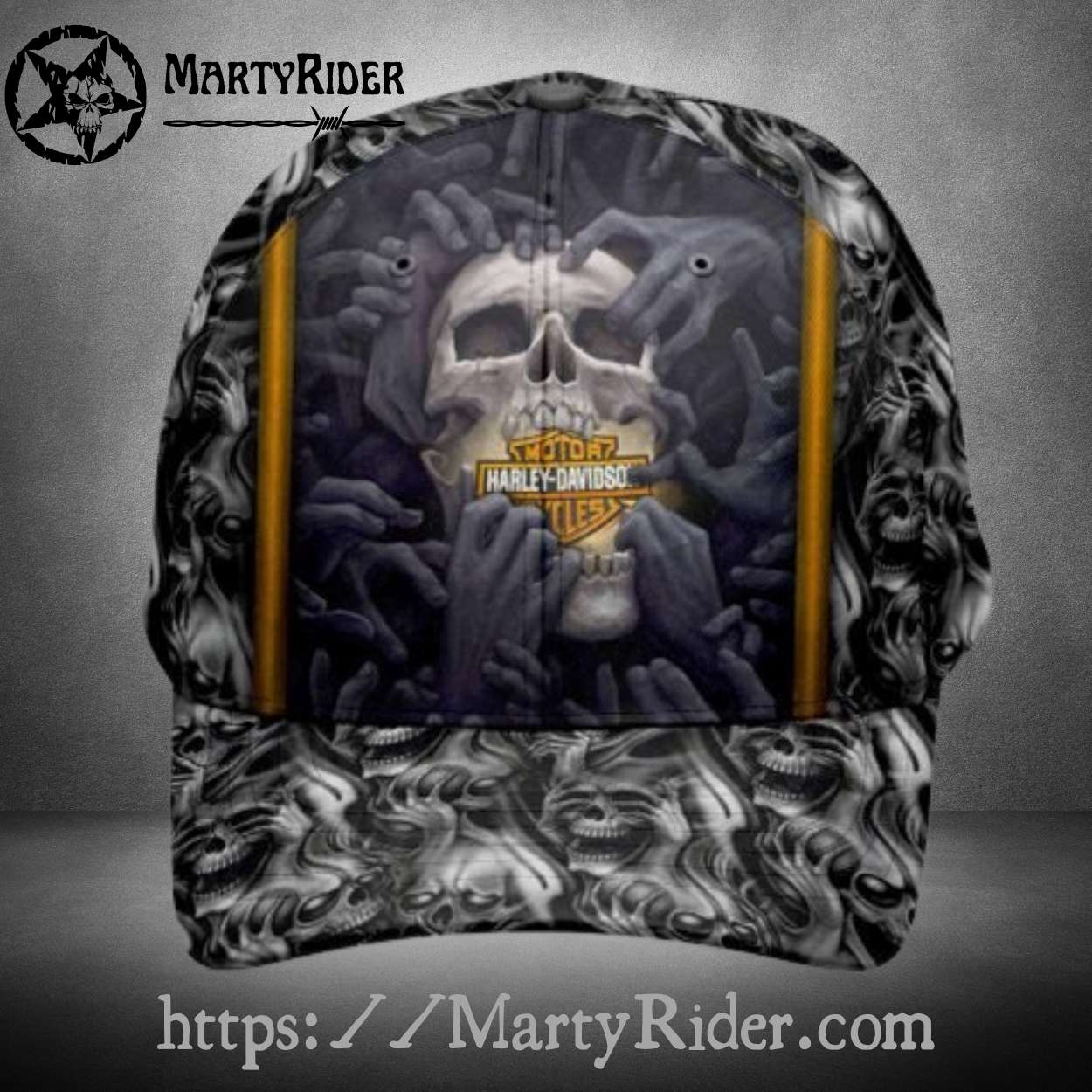 Skull and Hands Harley Davidson Caps – Dark Soul Reach Skull and Hands Harley Davidson Caps – Dark Soul Reach